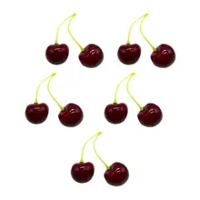 

10Pcs Mini Simulation Artificial Cherry Foam 3D Model Fruit Props Decoration