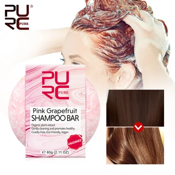 

PURC Organic Natural Pink Grapefruit Shampoo Bar Handmade Cold Processed Dry Shampoo Soap Solid Shampoo Bar Hair Care Bar