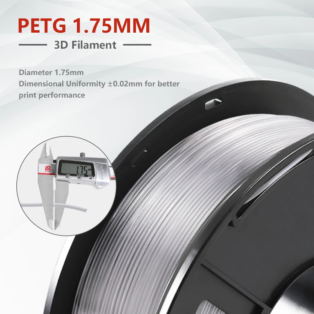 Нить для 3D принтера PETG 1 75 мм прозрачная кг подарок сделай сам печать с быстрой