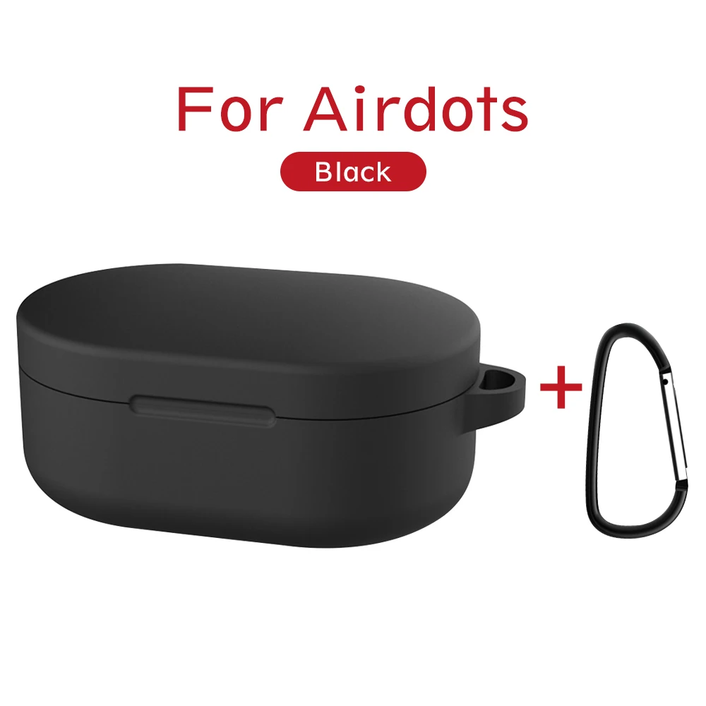 Чехол для Red mi AirDots Air dots Силиконовый чехол с пряжкой Мягкий ТПУ беспроводной Bluetooth чехол s Shell - Цвет: Черный