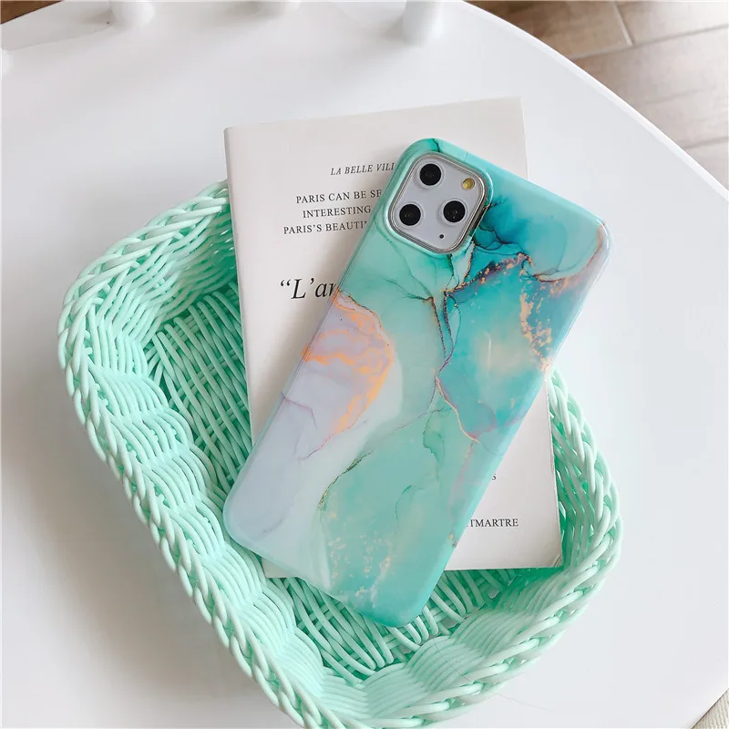 Силиконовый водонепроницаемый чехол с мраморным узором для iPhone 11 pro X XR XS Max 7 8 6 6s
