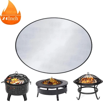 

24/36 Inch Fire Pad Deck Protector Fire Pit High Temp Mat Fire Pits Grills And Smokers Fireproof Mat For Camping BBQ