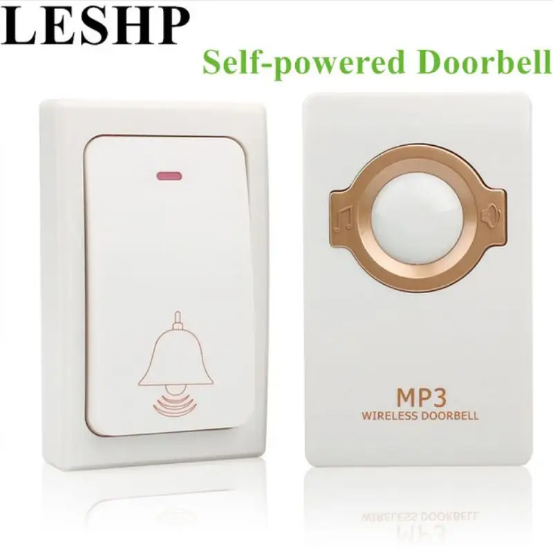 

Self powered Waterproof Wireless DoorBell night light sensor no battery US plug smart Door Bell 1 button 1 Receiver