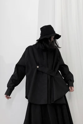 Yamamoto dark department хотел бы создать дизайнеров черных рубашек неправильных женских