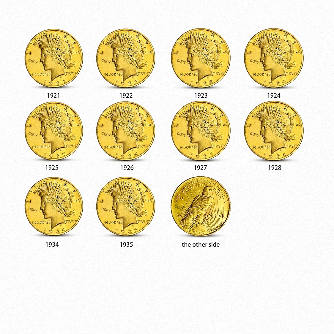 10 шт. комплект США голубь мира CoinCrafts дома деко Хобо искусство коллекция никель медь Liberty