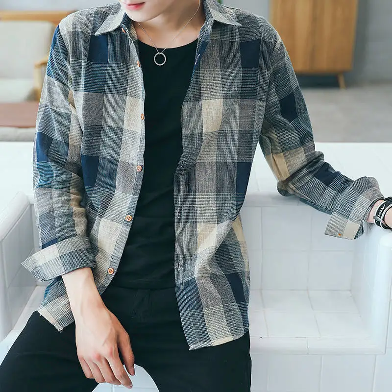 

Fashion Plaid Flannel Plaid Shirts for Men Oversized Long Sleeve Shirt Men Women Casual Burr Shirts Harajuku Male Strip Shirts