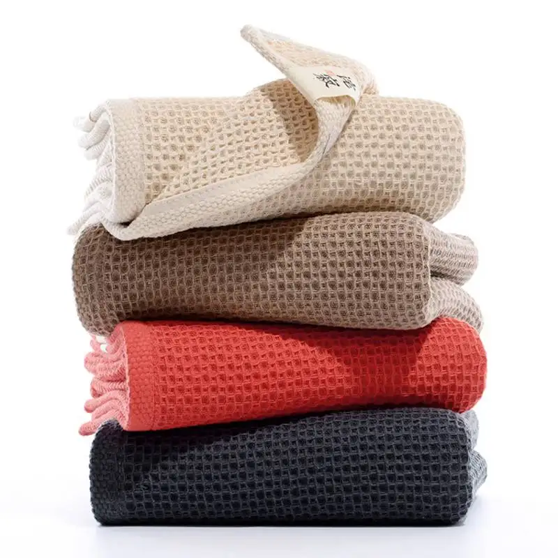 

1PC 100% Cotton Hand Towels for Adults Plaid Hand Towel Face Care Magic Bathroom Sport Waffle Towel 33x72cm