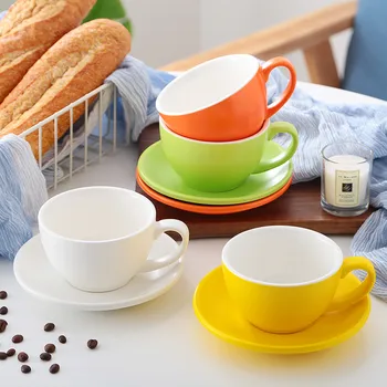 

MHV 1 pcs 300ML, exquisite ceramic coffee cup and spoon set, fashion design, large capacity cup, European