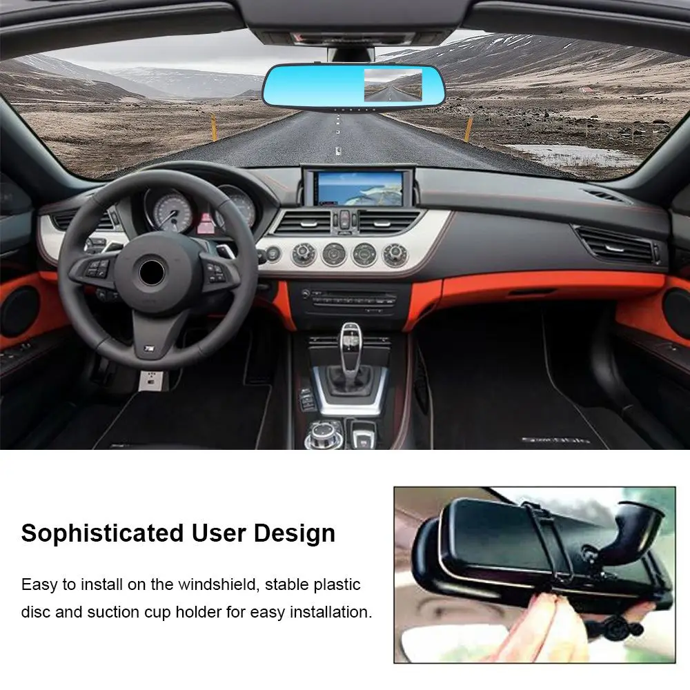 Ceny Night Vision samochód Dvr lusterko wsteczne z kamerą cyfrowy rejestrator wideo Auto kamera Dash Cam FHD 1080P z dwoma len rejestrator