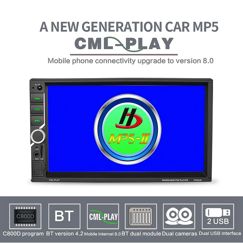 

7035 Car Video Player 7 inch Hd Player Mp5 Press Screen Digital Display Bluetooth Multimedia Usb Car Radio Autoradio