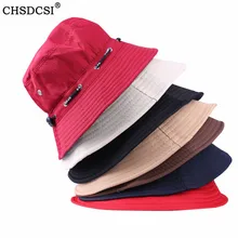 CHSDCSI, женские шапки-ведерки, шляпа от солнца, рыбак, Панама, шапка Боб, chapeau, чистый цвет, хлопок, бренд, хит, лето, для мужчин, в стиле хип-хоп, M040