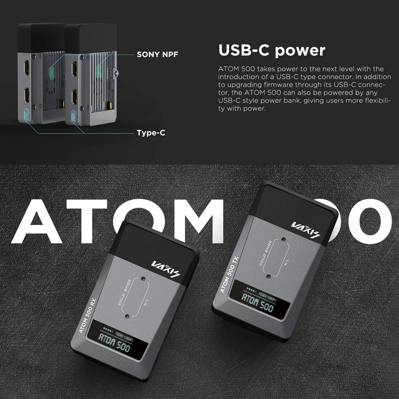 Vaxis ATOM 500 SDI Image Video Wireless Transmission System Wireless Transmitter Receiver 1080P HD Dual photography Camera