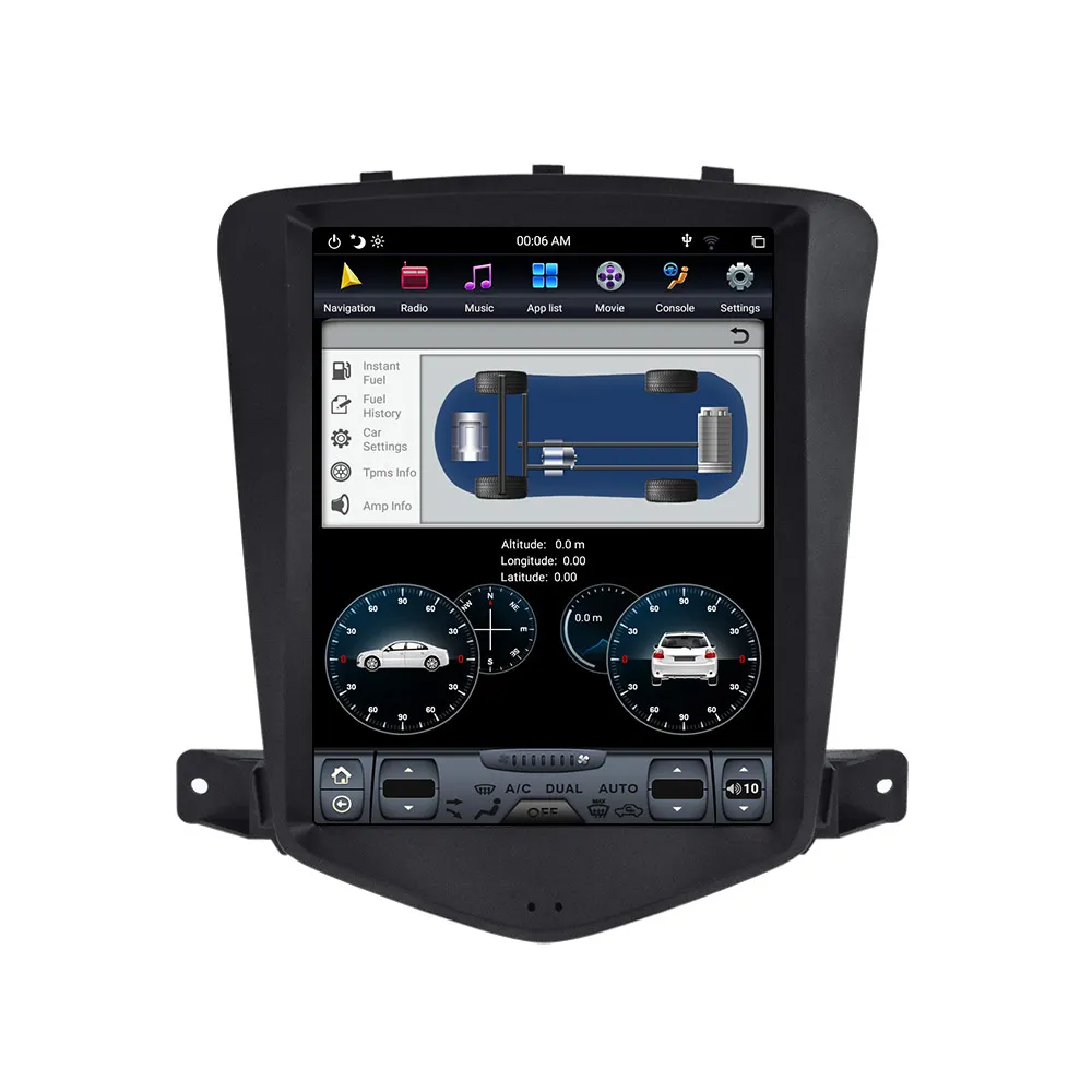 Clearance Tesla Style Android 8.1 GPS Navigation DVD Player For Chevrolet Cruze 2009-13 Car Auto Radio Stereo Multimedia Head Unit Player 5