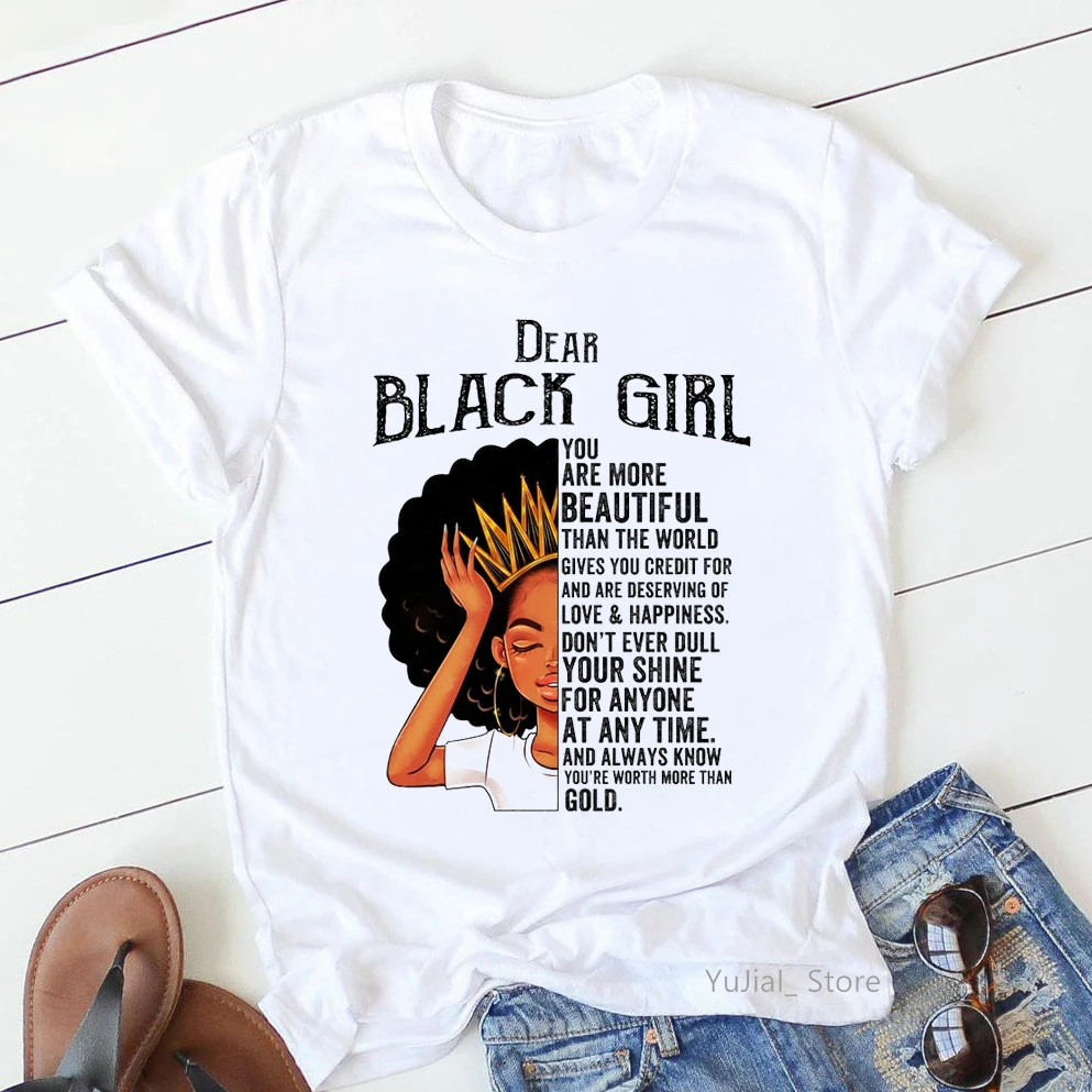 Download Dear Black Girl Magic Letter Print Tshirt Women African Queen Funny T Shirt Femme Summer Fashion Melanin Poppin Female T Shirt T Shirts Aliexpress