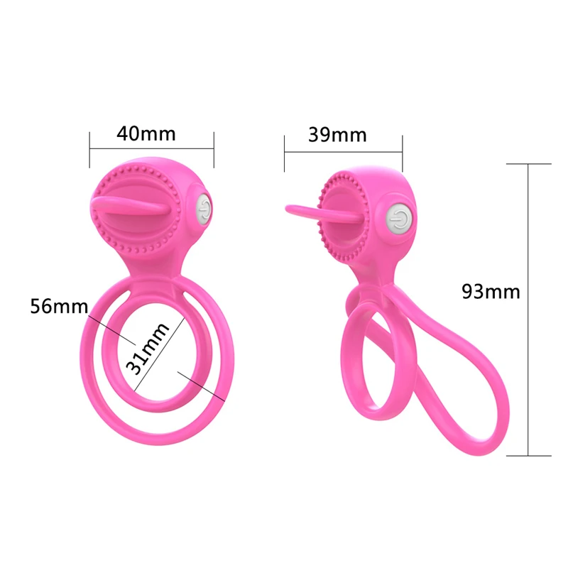 Penis Ring Cock Intense Clit Stimulation Silicone Tongue Vibrator Sex Fidget Toys For Couple Adults Products