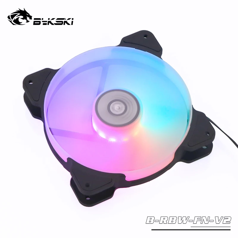 Bykski 5V A RGB Light Fan 1500RPM 64 8CFM Computer Case 12cm Fan Water Discharge Radiator 3