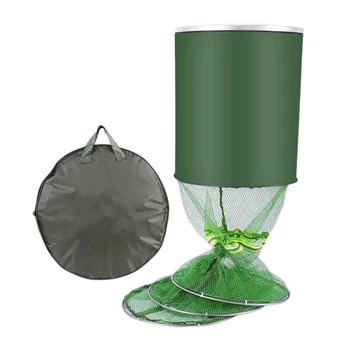 

1 Pcs 33cmx180cm Fishing Accessories 5 Layers Portable Folding Fishing Basket Dip Net Cage to Keep Fish Alive in the Water Tool