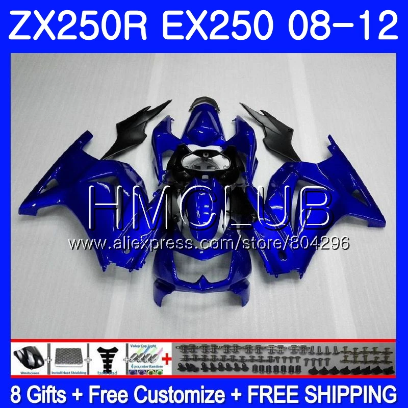 Body For KAWASAKI NINJA EX250 ZX250R 2008 2009 2010 2011 2012 9JK.16 ZX 250R ZX-250R EX 250 08 09 10 11 12 glossy blue Fairings Body For KAWASAKI NINJA EX250 ZX250R 2008 2009 2010 2011 2012 9JK.16 ZX 250R ZX-250R EX 250 08 09 10 11 12 glossy blue Fairings