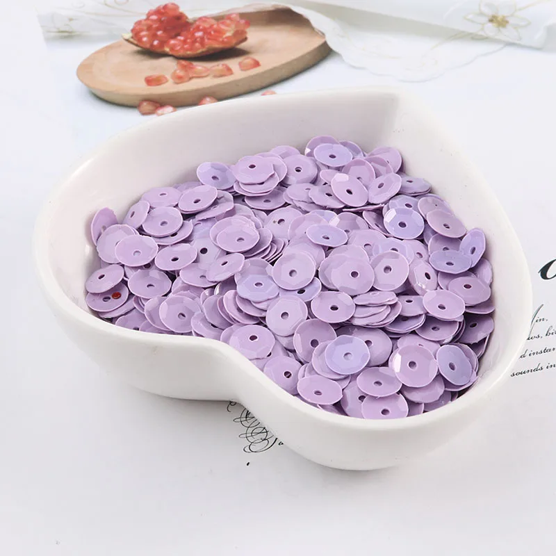 16 LC/6mm concave solid color PVC /10grams Sequins PVC Flat for DIY Card Making Craft Color Collection - Цвет: 16