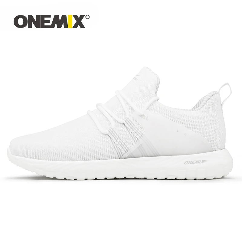 white ONEMIX Унисекс Женская обувь для бега легкая одежда-устойчивые к работе жиры модные кроссовки женские мужские беговые кроссовки Большие зимние кроссовки - Цвет: white