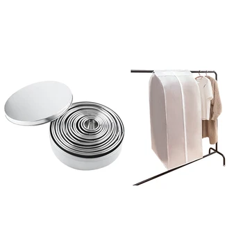 

14Pcs Stainless Steel Round Dumplings Wrappers Molds & 3 Pcs Storage Bags Clothes Protector Suit Coat Dust Cover