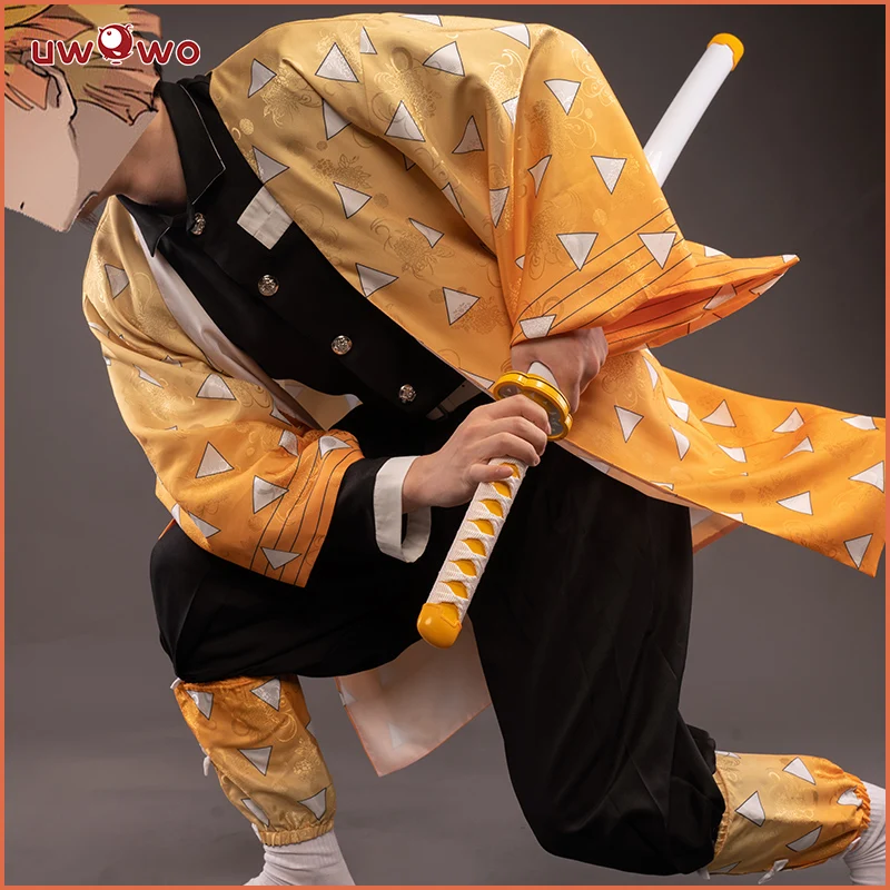 

Uwowo New Design Demon Slayer: Kimetsu no Yaiba Agatsuma Zenitsu Cosplay Costume Demon Slaying Corps Uniform Man