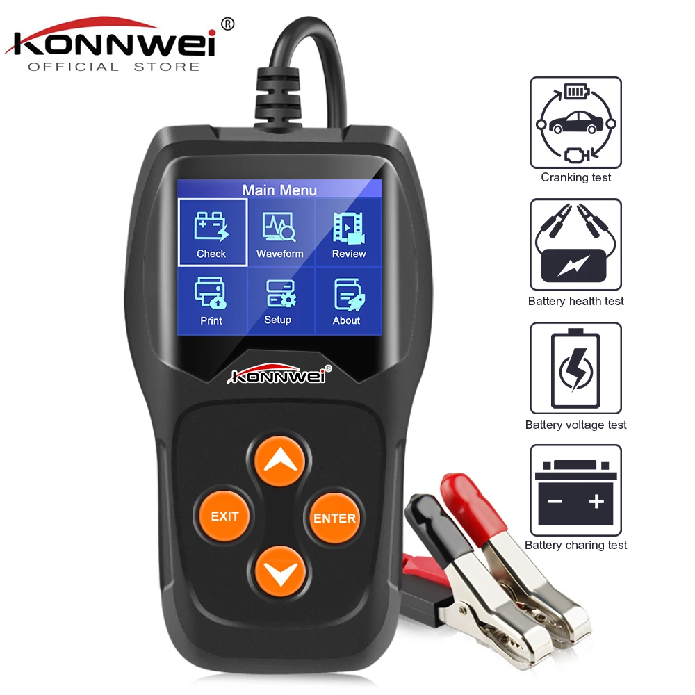 Professional 12V Car Battery 12 Volt tools for the car Quick Cranking Charging Diagnostic Tester 100 to 2000CCA | Автомобили и