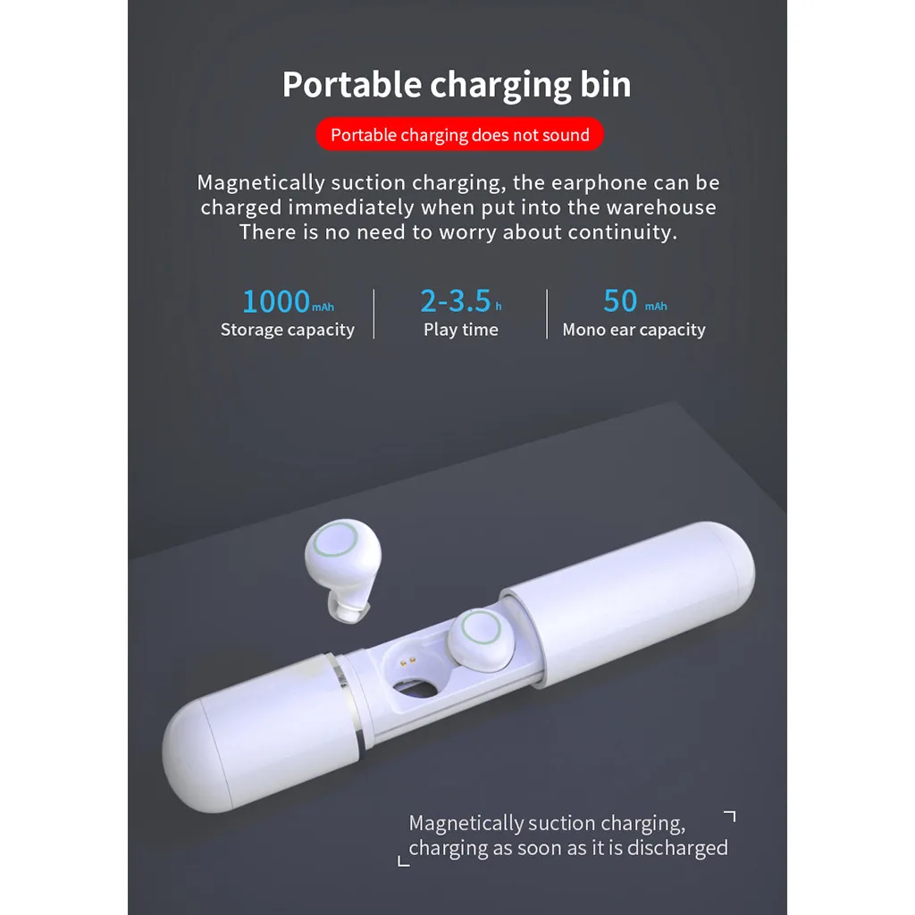 Binmer Bluetooth наушники беспроводные Bluetooth 5,0 спортивные наушники водонепроницаемые и долговечные басовые беспроводные наушники Headset-L109