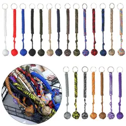 Outdoor Monkey Fist Self Defense Lanyard 7-core Steel Ball Braided Keychain Parachute Rope Climbing Survival Defense Key Chain