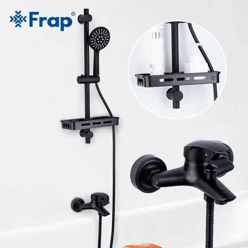 Frap Matte Black Shower Faucets Bathroom Shower System Rainfall