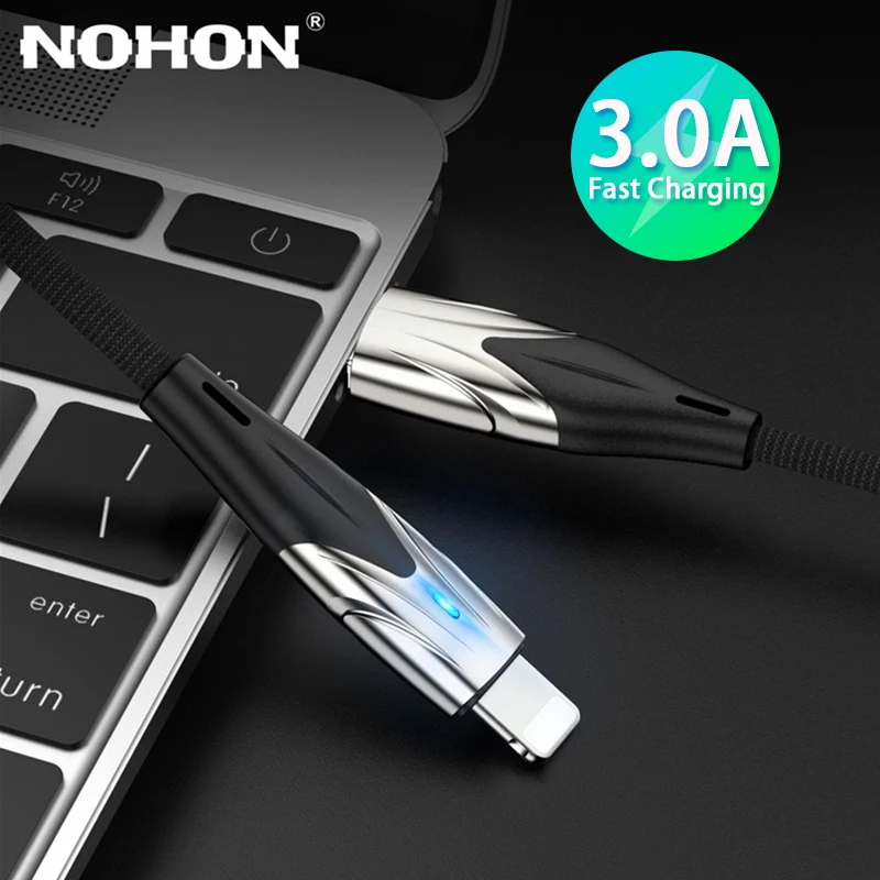 Светодиодный usb кабель для зарядки iPhone 8 7 6 S Plus 5 5S 11 X Xs Max XR ipad шнур быстрой