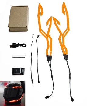 

4-in-1 Upgraded Motorcycle Helmet Night Riding Cold Light Signal Flashing Strip LED Luminous Sticker Universal Strip USB Charger