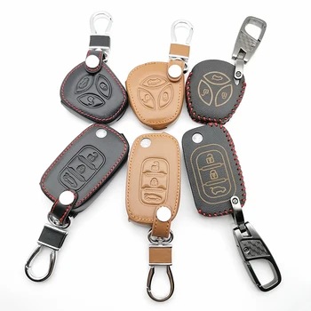 

Leather Key Case Car Key Wallet For Lada Chain for the Vesta LADA Granite Kalina Priora X-Ray Sports Sedan for Renault 3 Buttons