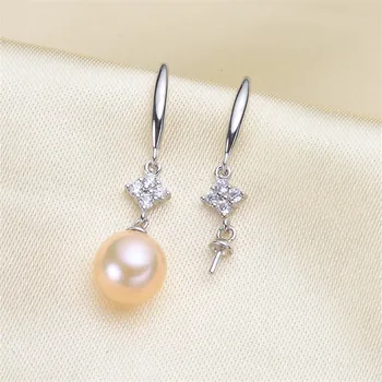 

Plated Silver Earrings Mountings Pearl Ear Wires Earrings Hook Findings Settings for DIY Stud Earrings Jewelry Making Findings