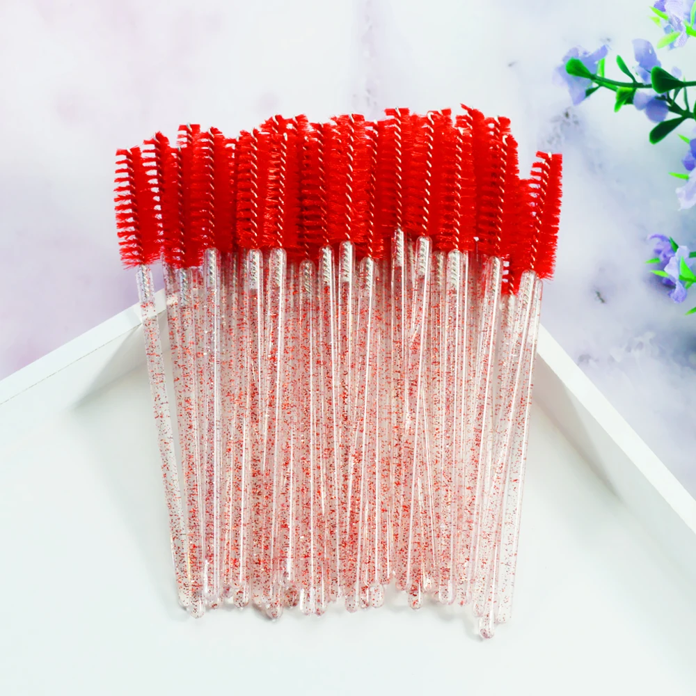 

QSTY Disposable Crystal Eyelash Brush Comb 50Pcs/pack Eye Lashes Extension Mascara Wands Makeup Professional Beauty Tool