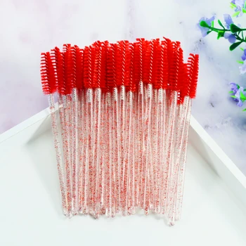 

QSTY Disposable Crystal Eyelash Brush Comb 50Pcs/pack Eye Lashes Extension Mascara Wands Makeup Professional Beauty Tool