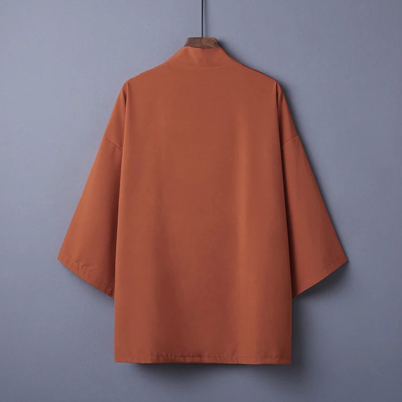 Japanese Kimono Cardigan Spring Summer Plain Color Coat Japanese Kimono Cardigan Haori For Woman Man