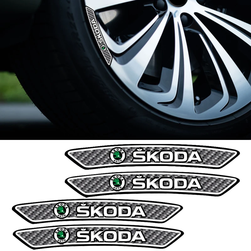 4 шт. наклейки на обод колеса Skoda Octavia Fabia Rapid Yeti Kodiaq Superb | Автомобили и мотоциклы