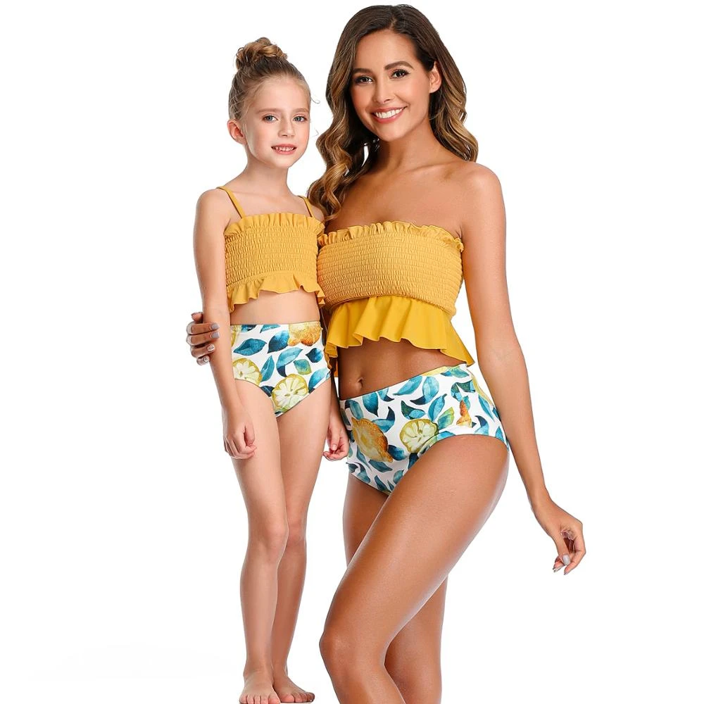 flounce bandeau bikini top