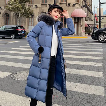 

X-Long New Fashion Big Fur Women Winter Jacket Cotton Padded Warm Thicken Ladies Coat Long Coats Parka Womens Jackets
