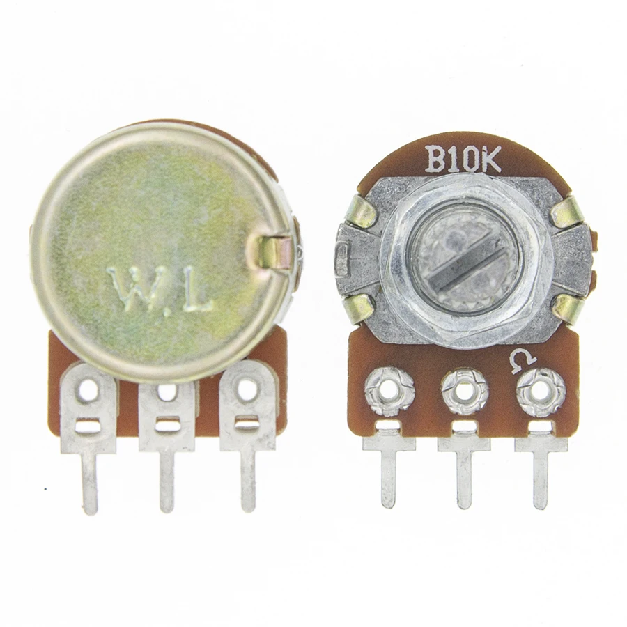 WH148 3Pin Linear Potentiometer 15mm Shaft With Nuts And Washers 10PCS B1K B2K B5K B10K B20K B50K B100K B500K linear potentiometer potentiometer kit electronic components