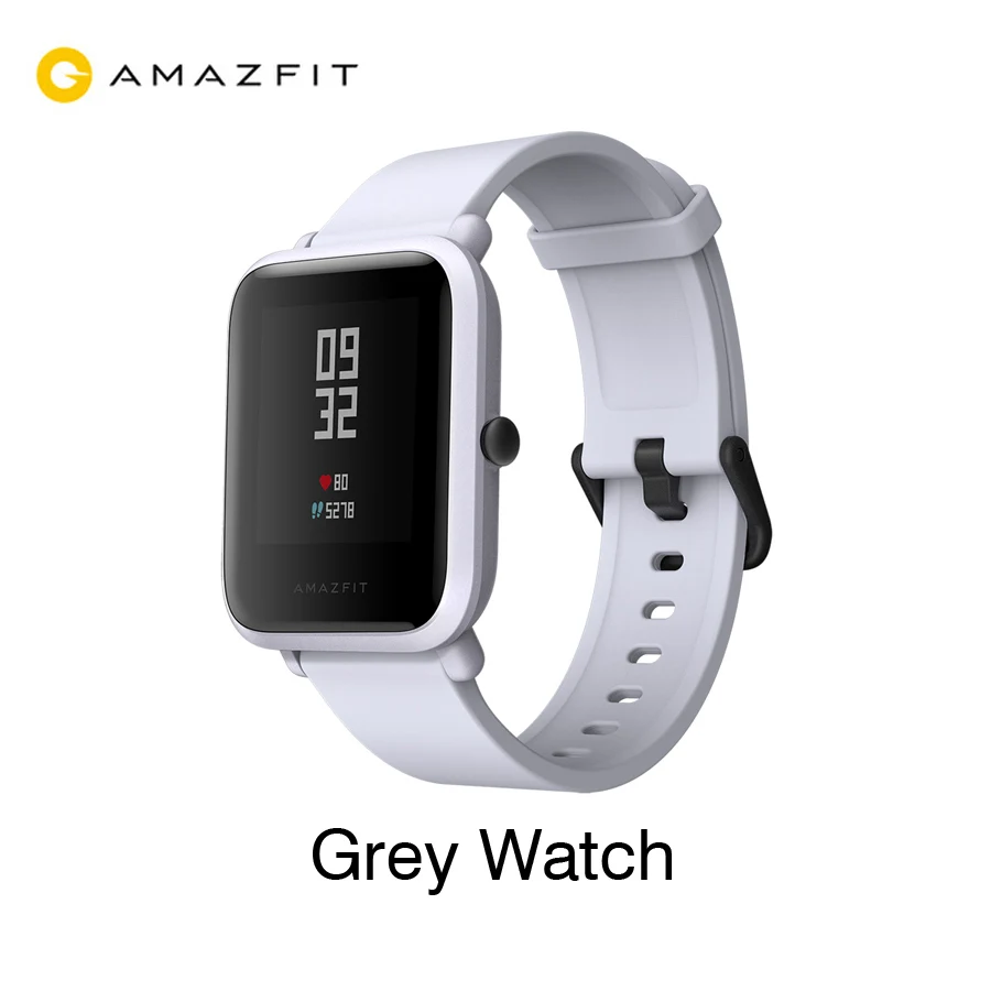 Английская версия] Xiaomi Amazfit Bip Смарт часы Huami gps Smartwatch Bluetooth 4,0 Пульс 45 дней батарея IP68 - Цвет: Gray