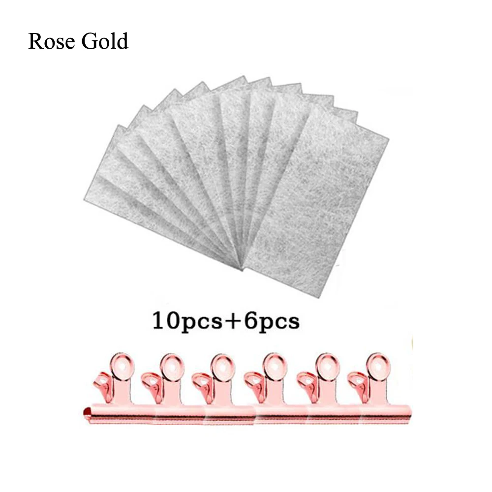 rose gold Стекловолоконная форма для наращивания ногтей, инструмент для ремонта ногтей, зажимы из нержавеющей стали, форма для дизайна ногтей, Набор для создания ногтей из стекловолокна, шелковой обертки - Цвет: rose gold