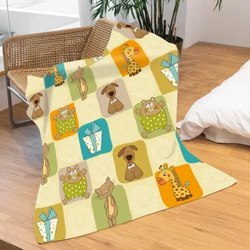 

DIY Custom Blanket Animal Autumn and Winter Warm Sofa Blanket Digital Printing Double-Sided Flannel Airable Blanket