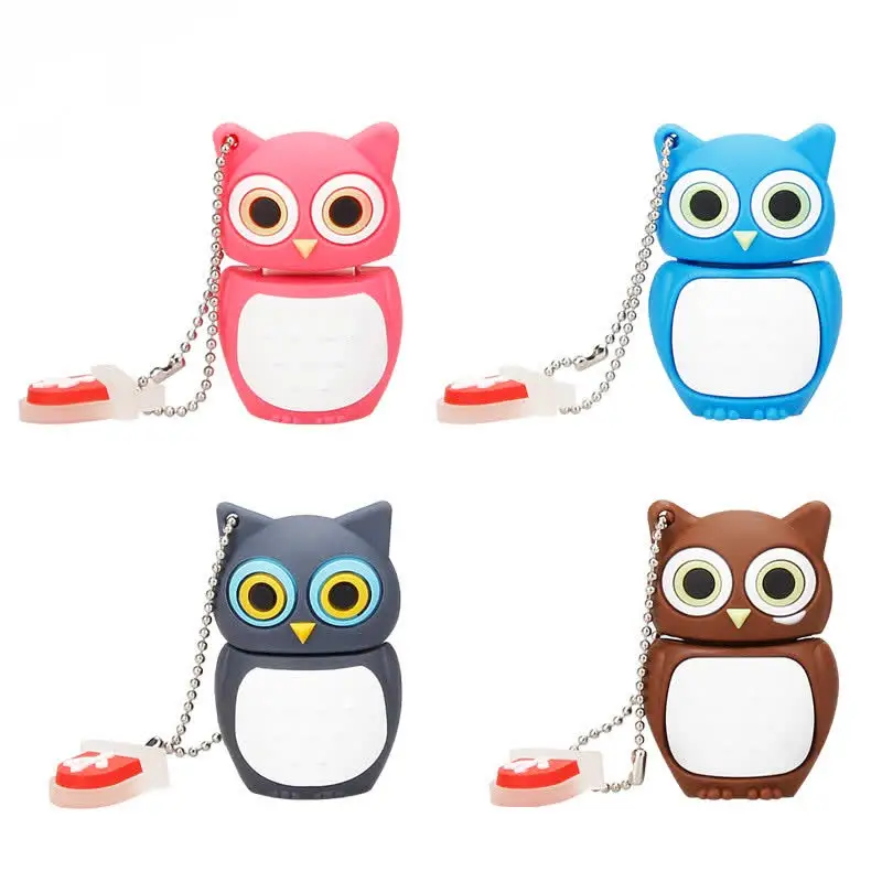 USB флеш-накопитель 64 ГБ, милое животное мультяшная сова, usb 2,0, 4 ГБ, 8 ГБ, 16 ГБ, 32 ГБ, 128 ГБ, флеш-накопитель, usb память, креативная флешка, подарок на праздник