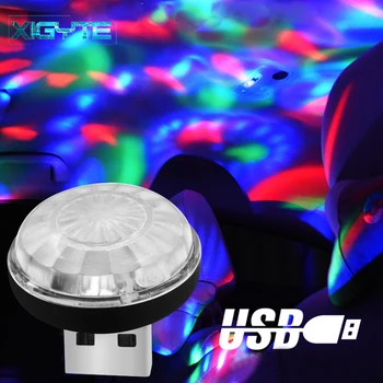 

NEW Car LED Atmosphere Lights RGB Music Rhythm Light Decorative Lamp Auto Interior Lamp with USB Sockets Touch and Sound Control