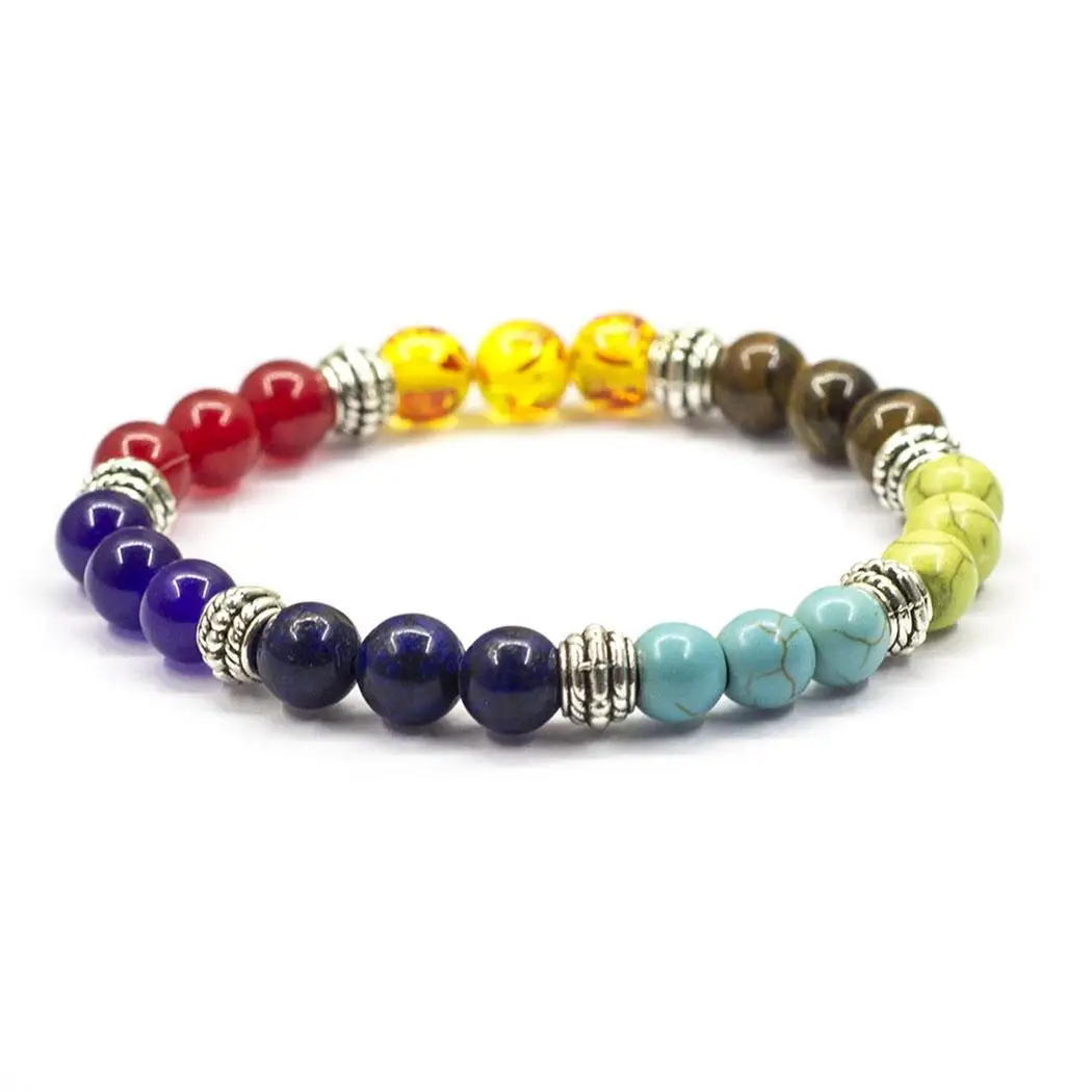 

Volcanic Stone Energy Natural Stone Beaded Silver, Gold Bracelet Beauty Everyday One size fits most(elastic)