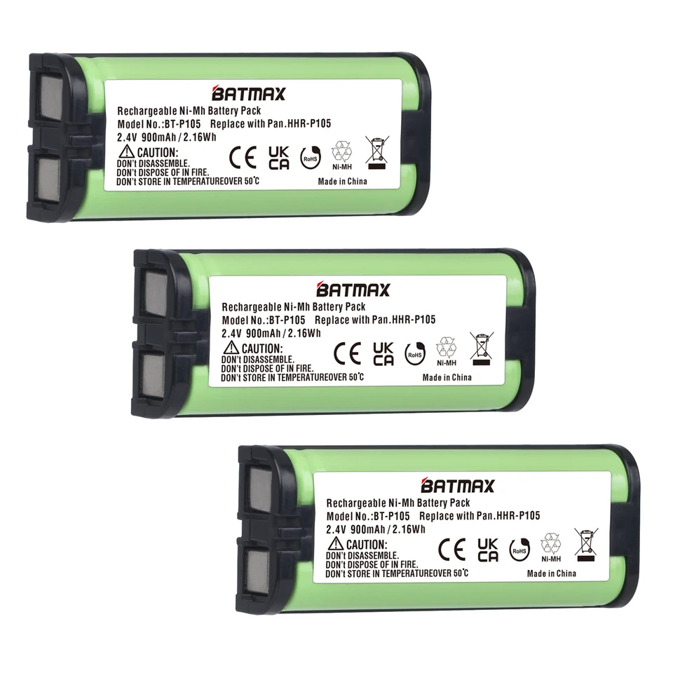 HQRP Replacement Battery For Panasonic KX-TG2431 Cordless Phone - 2.4V 850mAh Ni-MH
