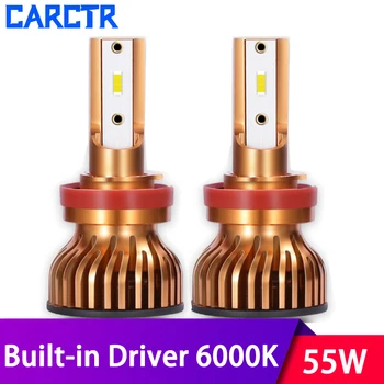 

Built-in Driver Car Led Headlight Bulbs H7 Led H4 Lamps H11 H8 H9 9012 6000K 55W 12V 8000LM 1860 Beams Modified Car Lights 2PCS