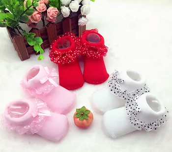

New Baby Lace Socks Baby Girls Lace Soft Cotton Polka Dot Ptint Tutu Newborn Infant Ankle High Short Socks For Girl 0-12M